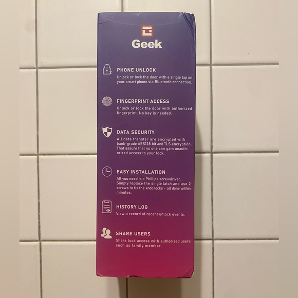 Geek Smart Knob Fingerprint Access and App Control Matte Black NIB - Picture 4 of 6